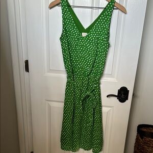 A new day green polka dot dress XS